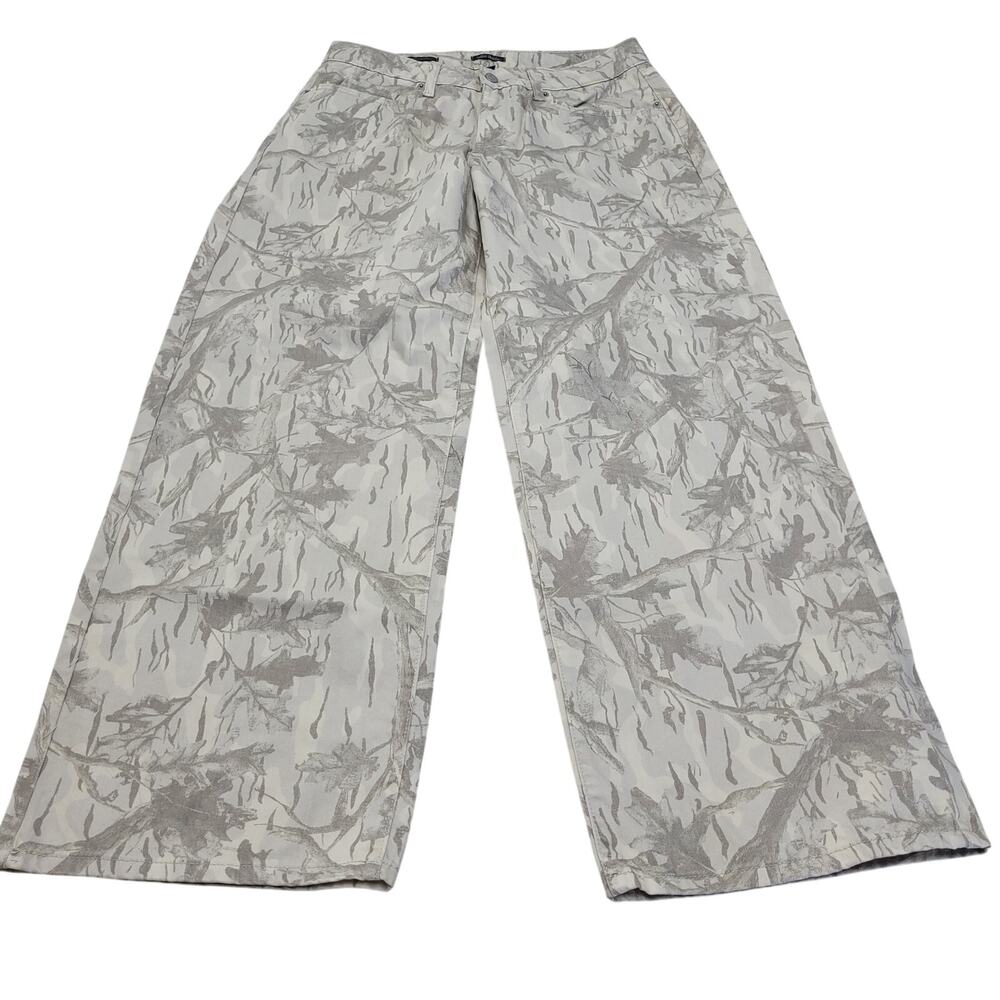 Wild Fable low rise baggy white camo jeans pants grunge 8 cotton rigid